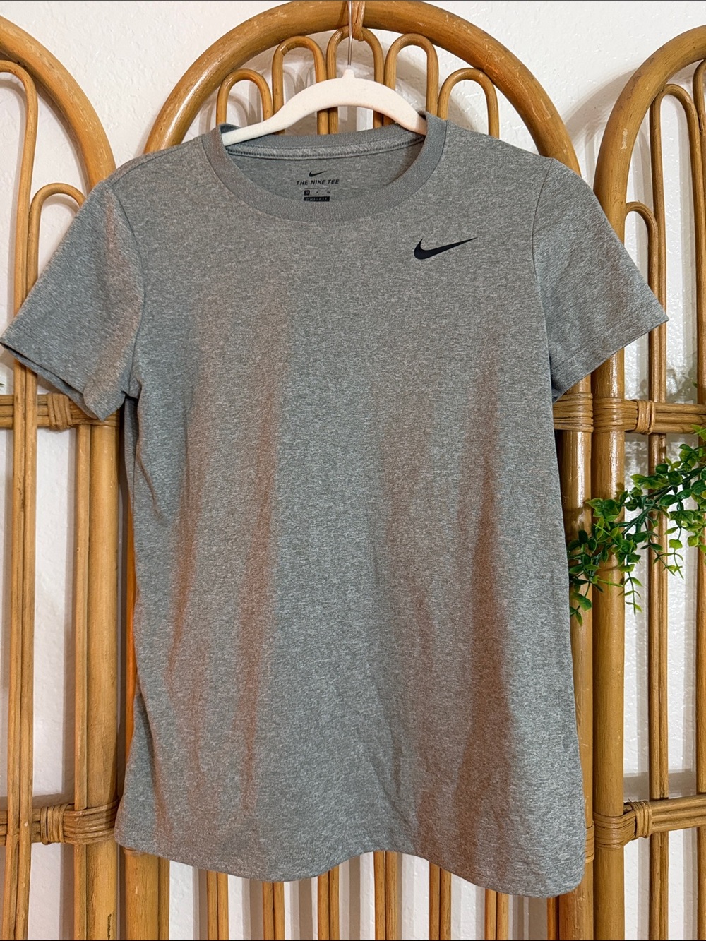 Nike Gray Heather Performance Tee with Black Swoosh